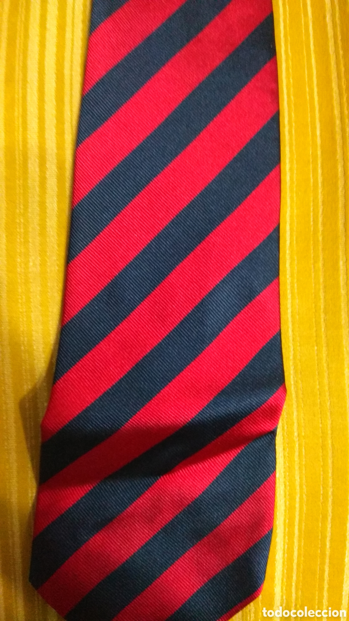 Vintage: Corbata Red and Blue Par&iacute;s seda rayas rojas azules. - Foto 3