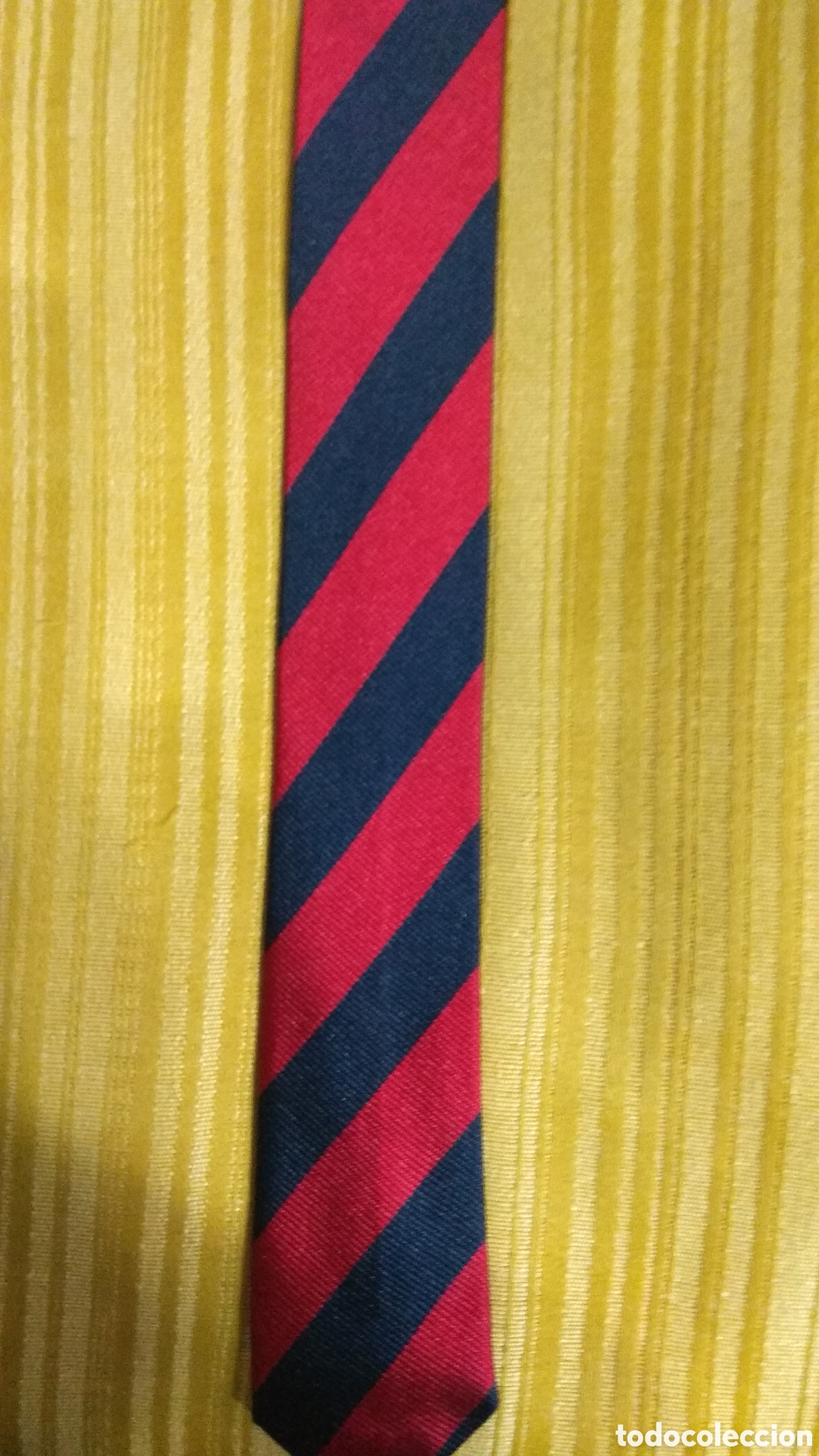 Vintage: Corbata Red and Blue Par&iacute;s seda rayas rojas azules. - Foto 4