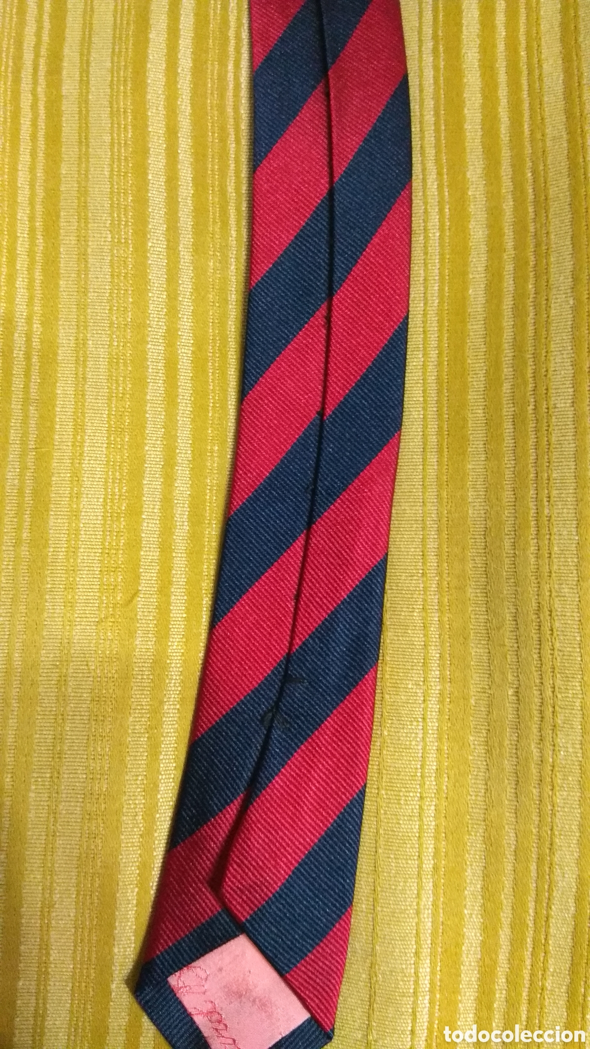 Vintage: Corbata Red and Blue Par&iacute;s seda rayas rojas azules. - Foto 7
