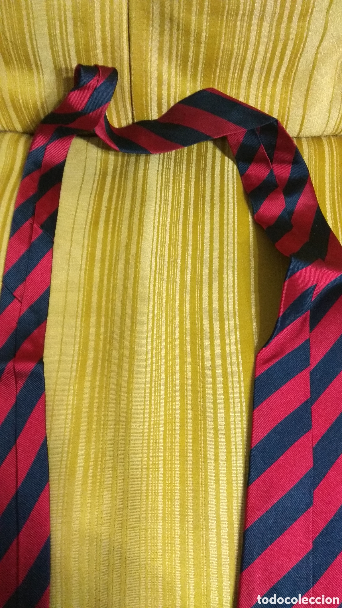Vintage: Corbata Red and Blue Par&iacute;s seda rayas rojas azules. - Foto 8