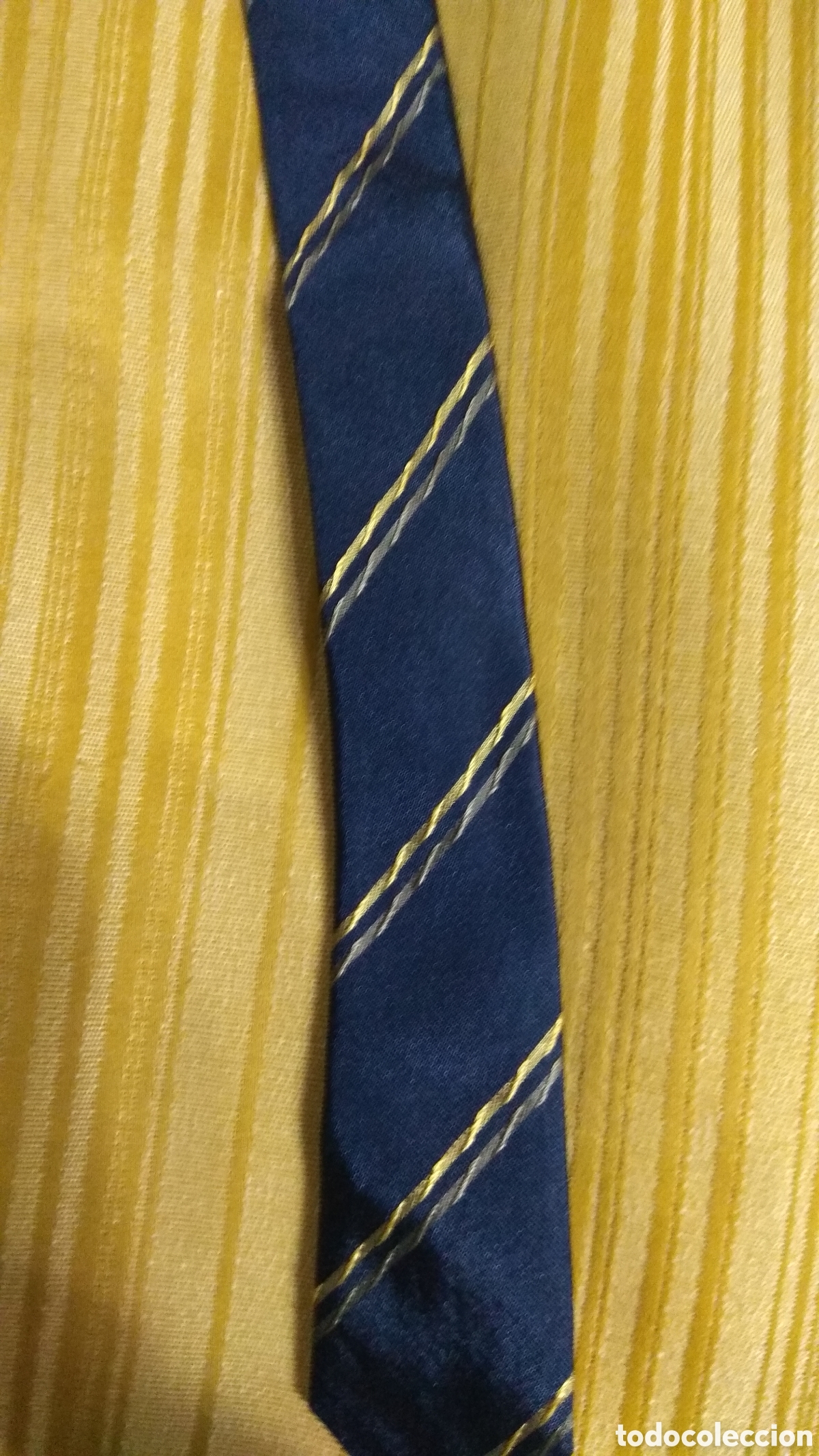 Vintage: Corbata Sirgist seda azul marino rayas. - Foto 4
