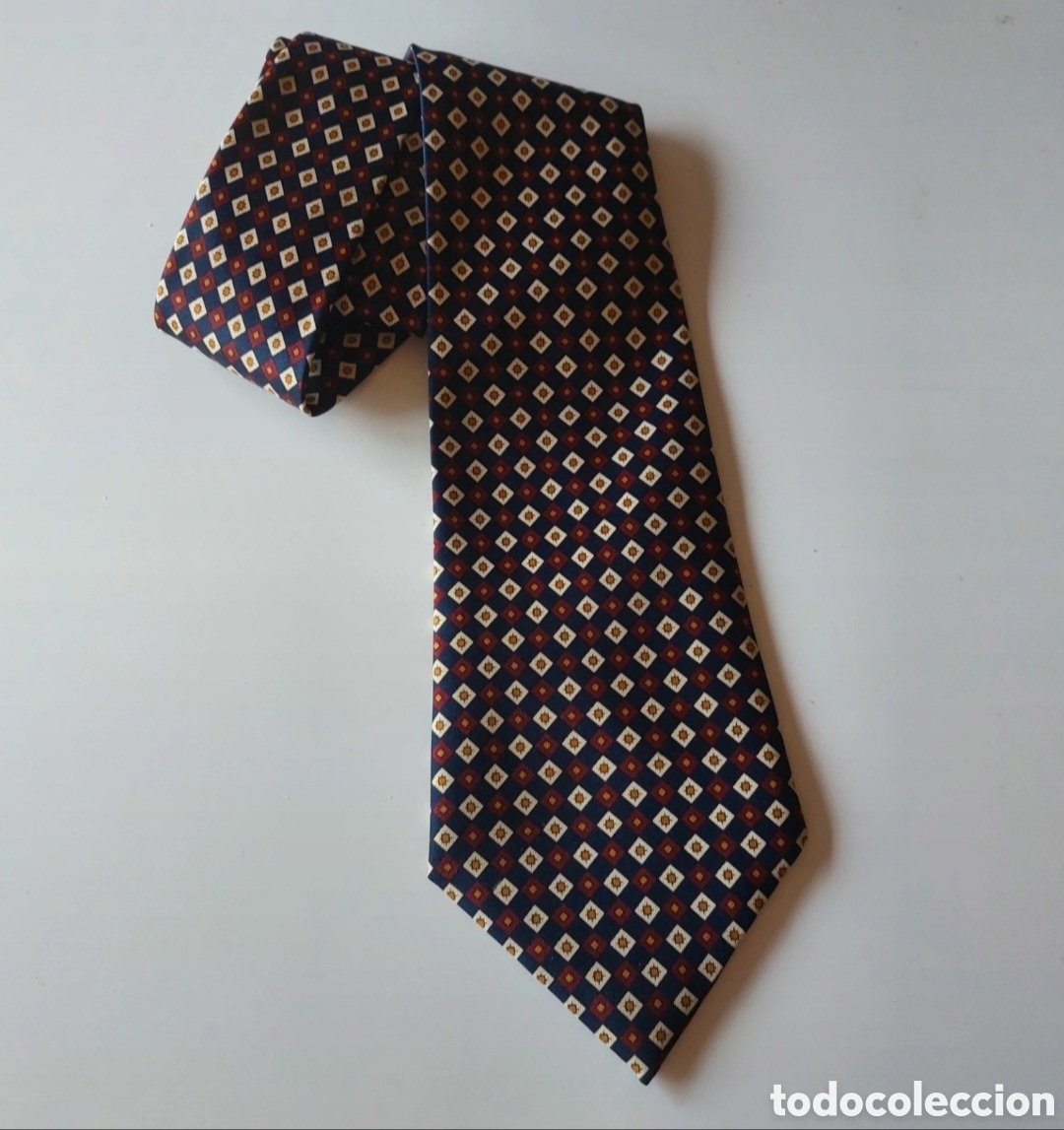 Vintage: Corbata seda rombos - Foto 1