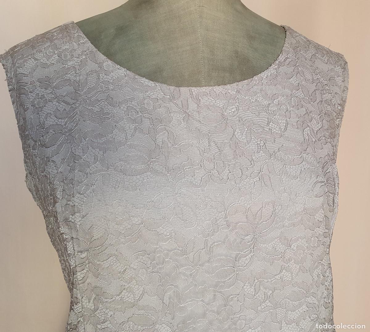 Vintage: Vestido de encaje gris sin mangas - Foto 1