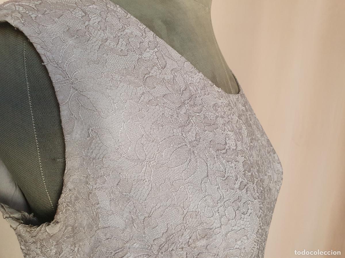 Vintage: Vestido de encaje gris sin mangas - Foto 3