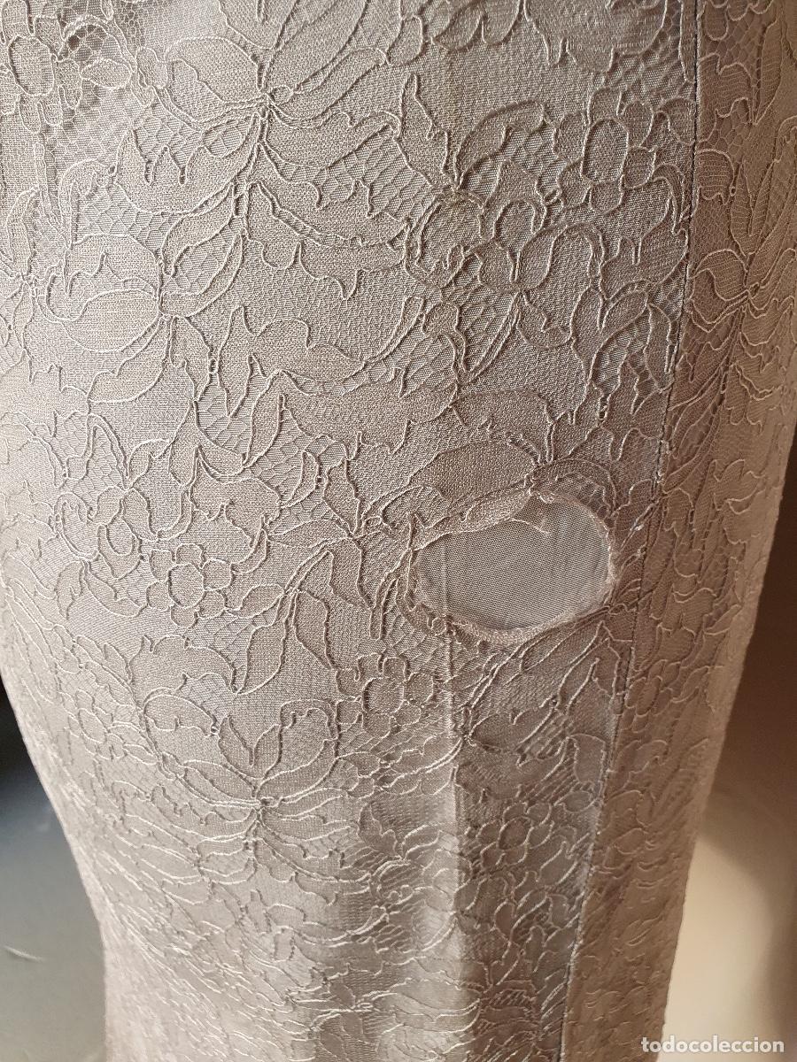 Vintage: Vestido de encaje gris sin mangas - Foto 5