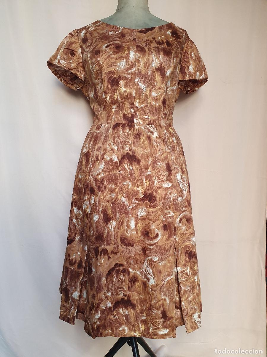 Vintage: Vestido estampado con manchas marrones vintage - Foto 1