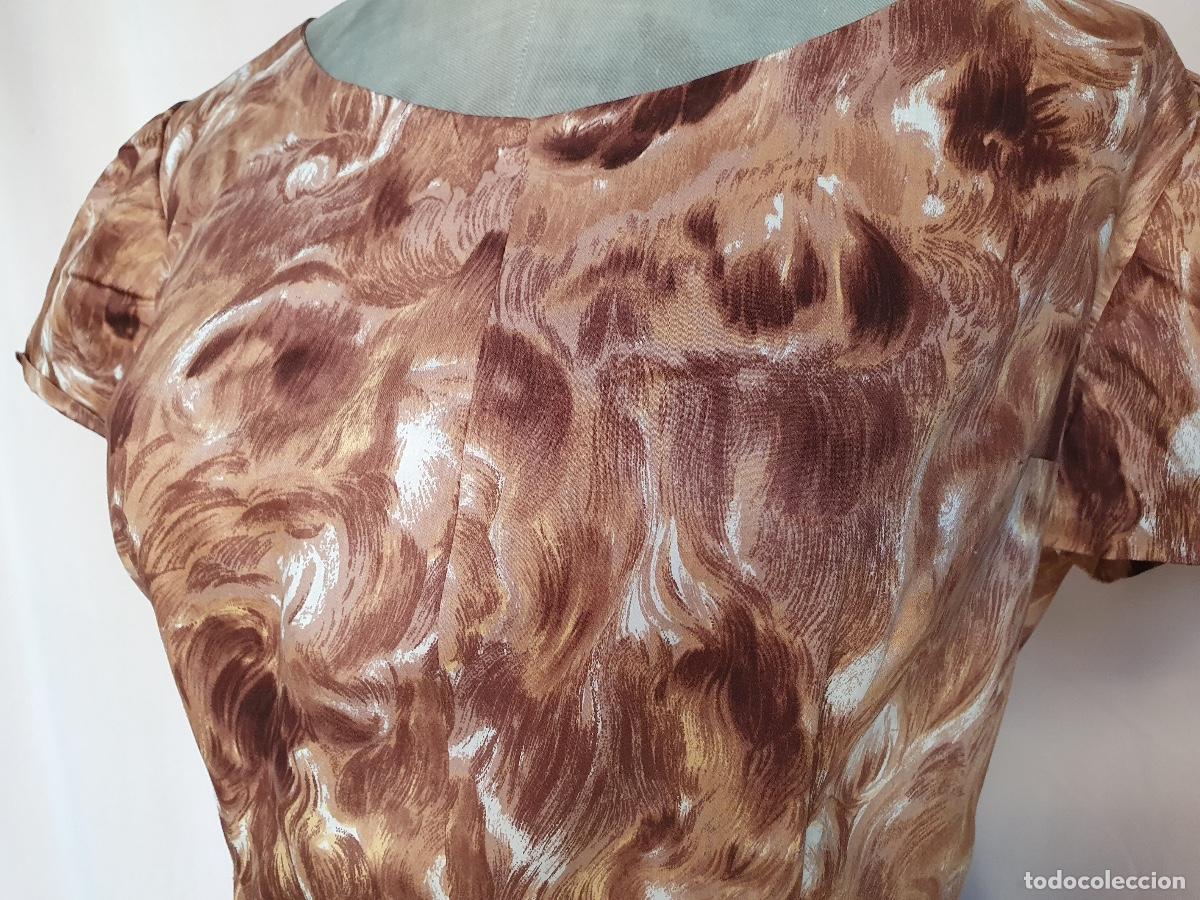 Vintage: Vestido estampado con manchas marrones vintage - Foto 4