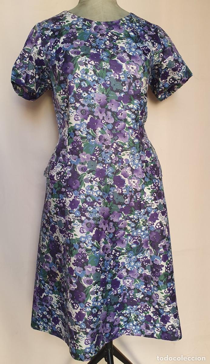 Vintage: Vestido estampado floreado lila - Foto 1