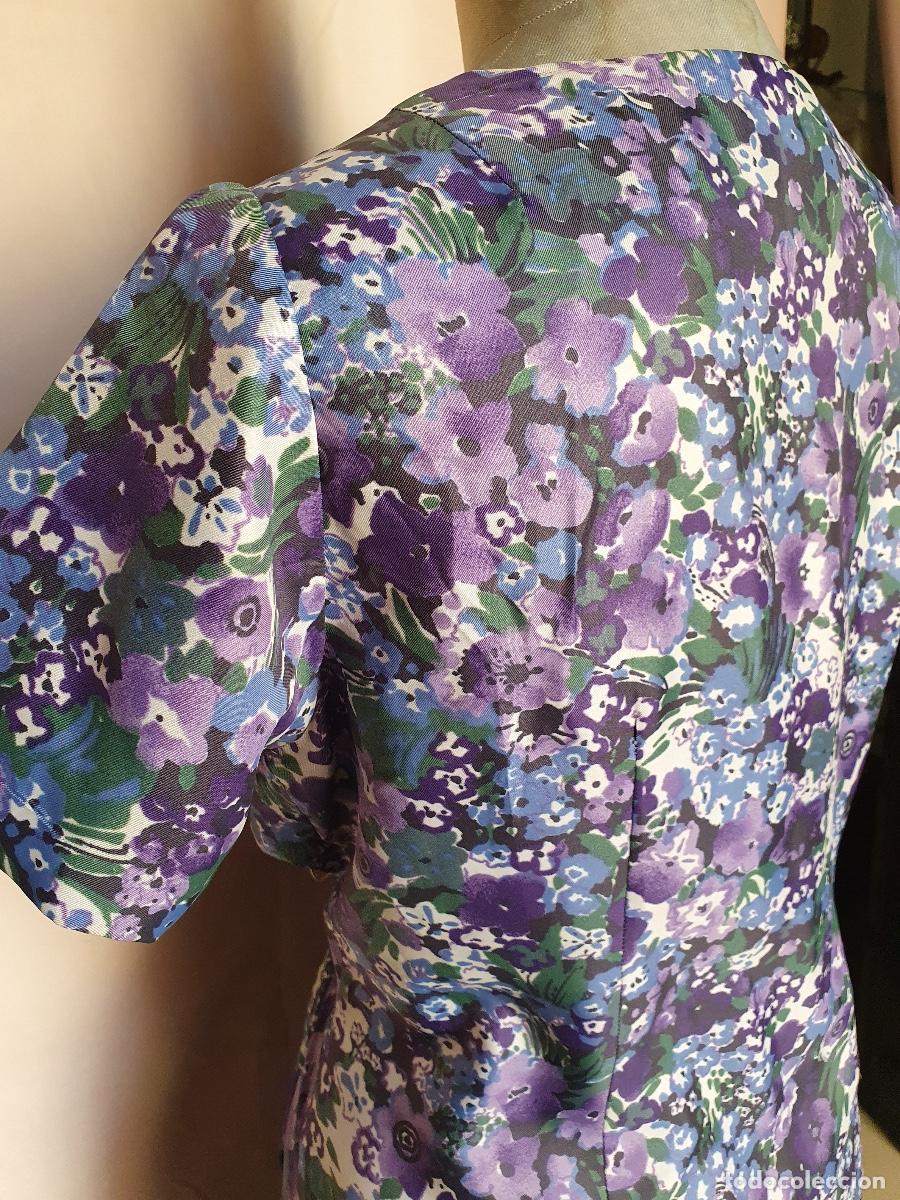 Vintage: Vestido estampado floreado lila - Foto 5