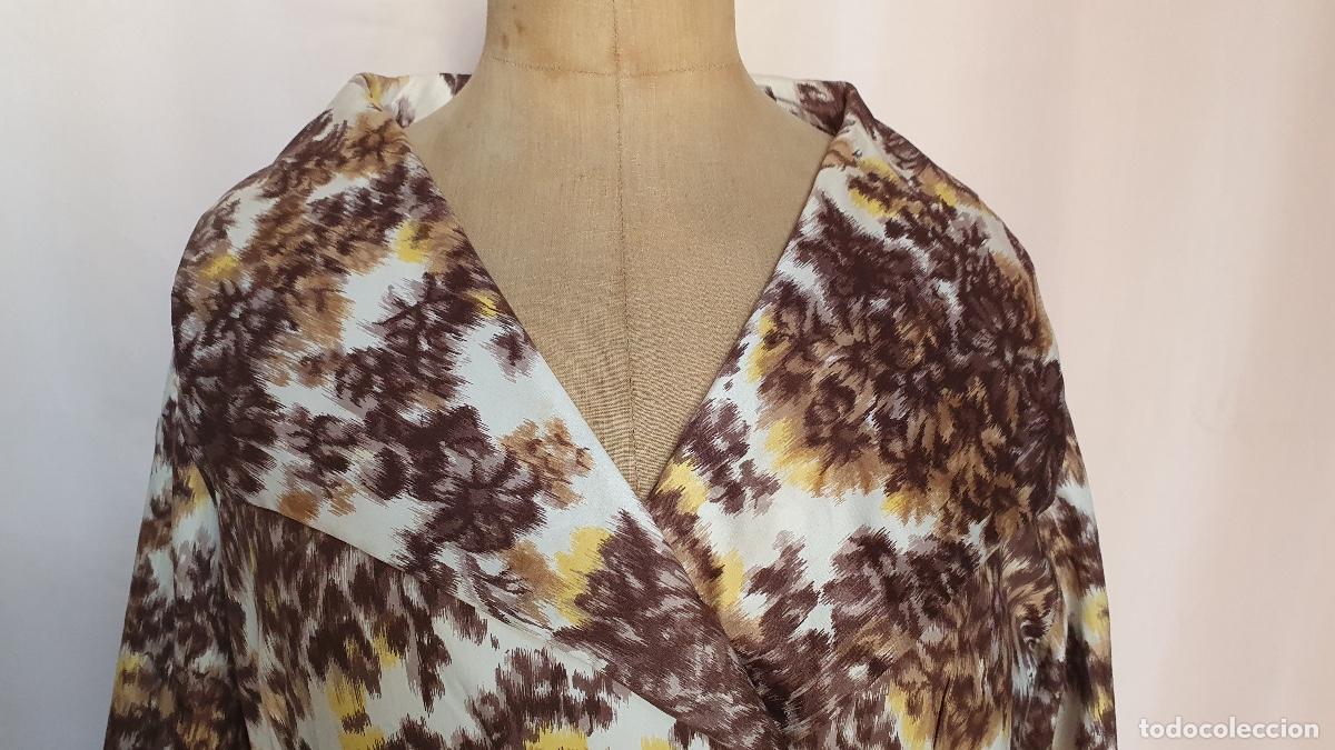 Vintage: Vestido jaspeado marron y amarillo - Foto 3