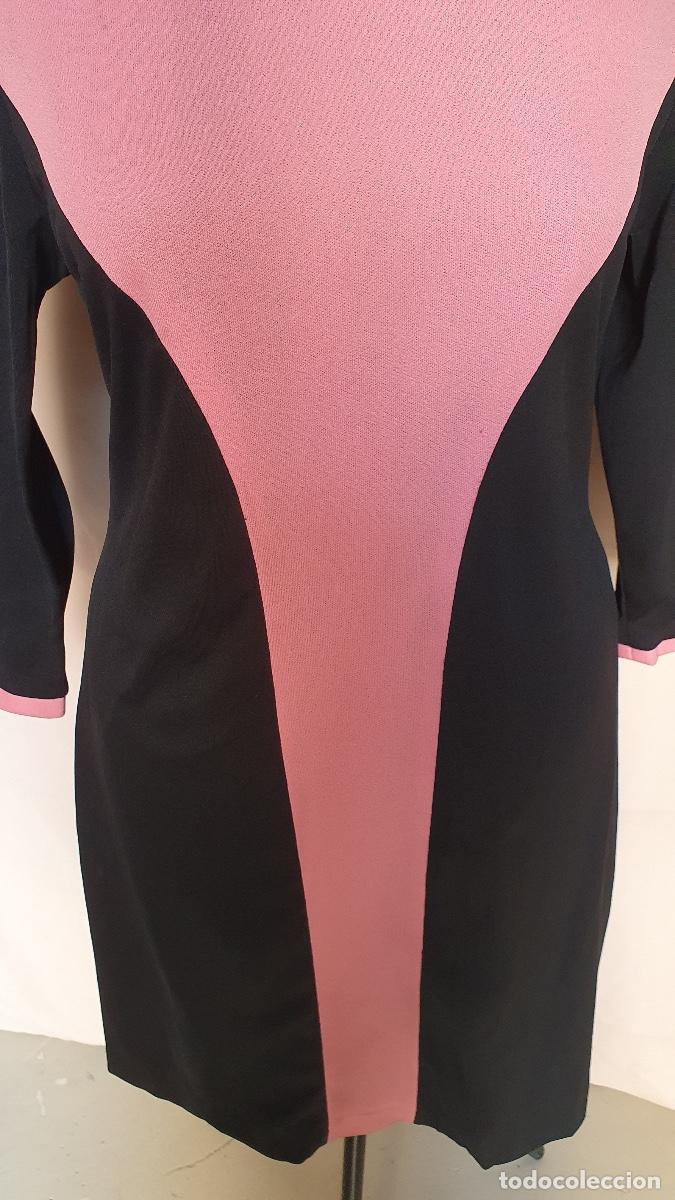 Vintage: Vestido de punto rosa y negro - Foto 3