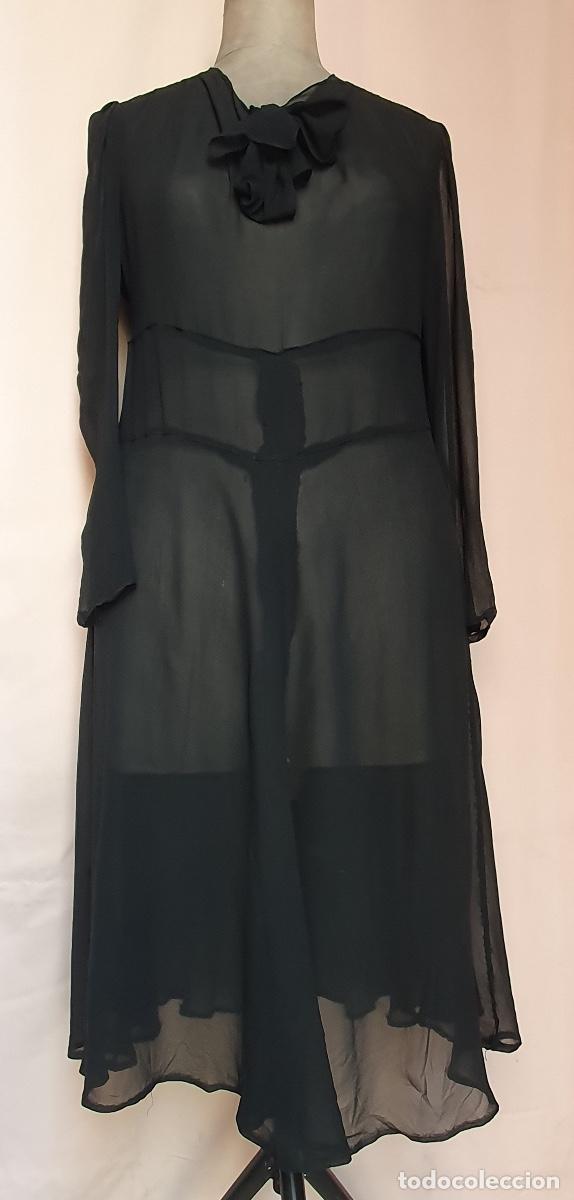Vintage: Vestido de gasa negra - Foto 1