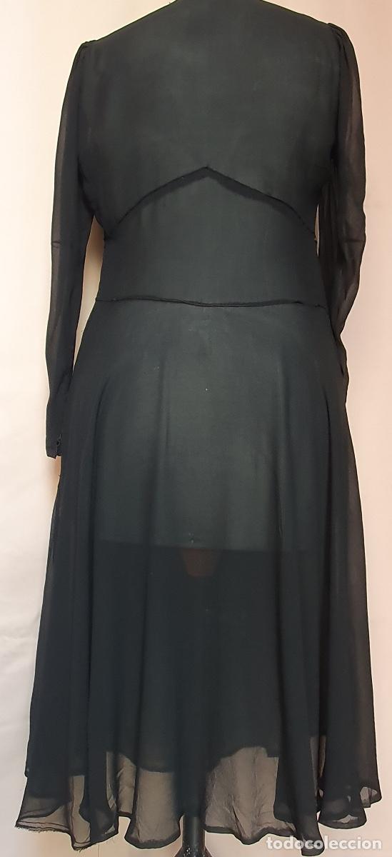 Vintage: Vestido de gasa negra - Foto 2