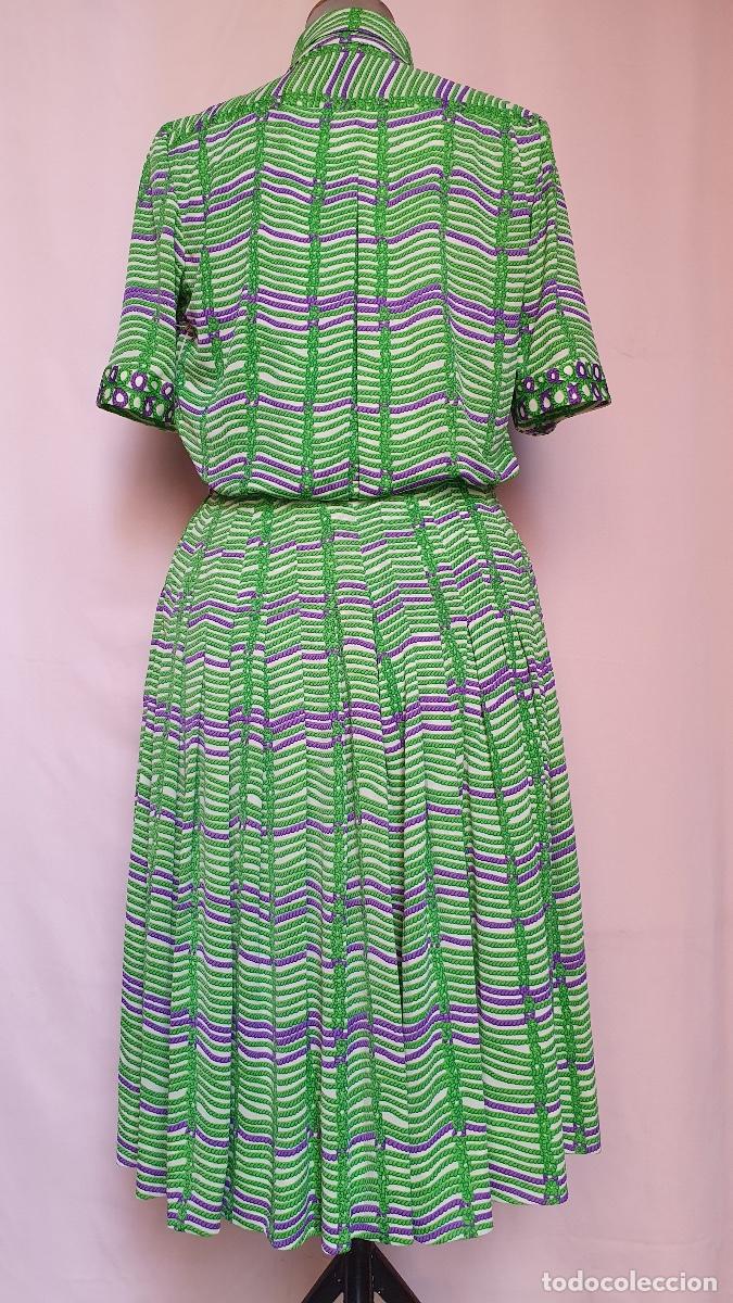 Vintage: Vestido verde y morado de Elio Bernahyer - Foto 3