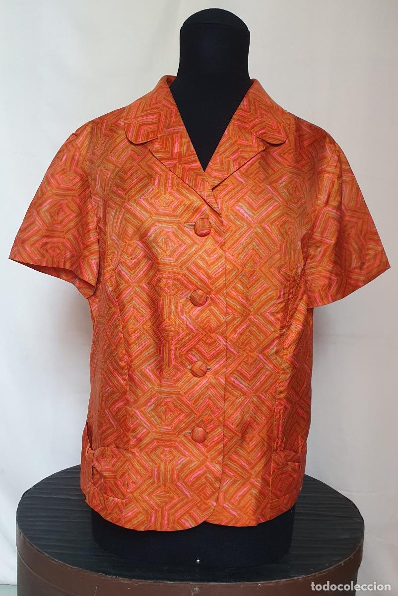 Vintage: Camisa naranja y fucsia - Foto 1