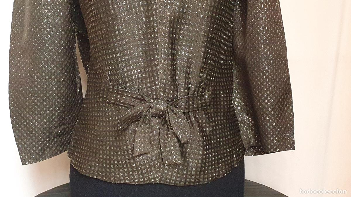 Vintage: Blusa marron chocolate y plata - Foto 2