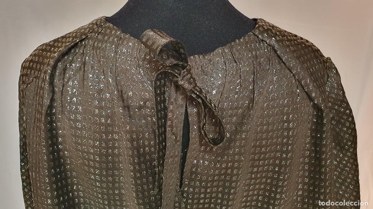 Vintage: Blusa marron chocolate y plata - Foto 3