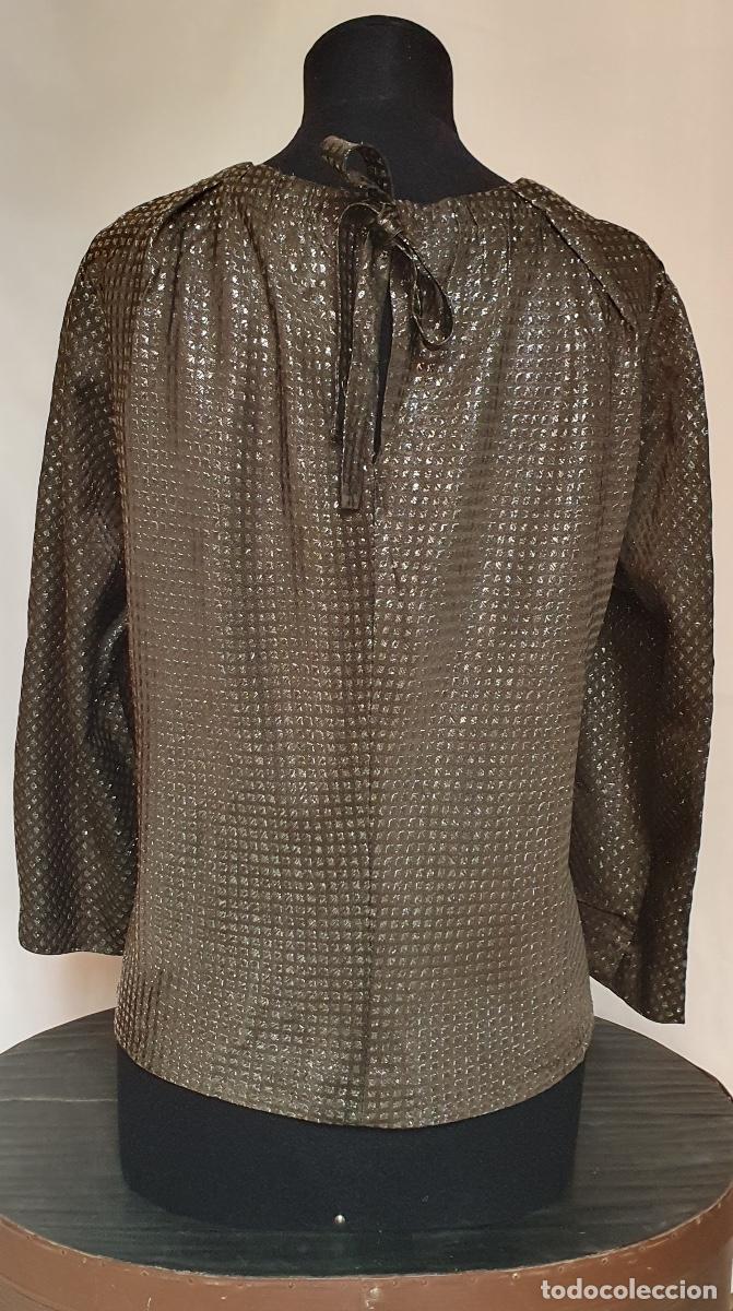 Vintage: Blusa marron chocolate y plata - Foto 4