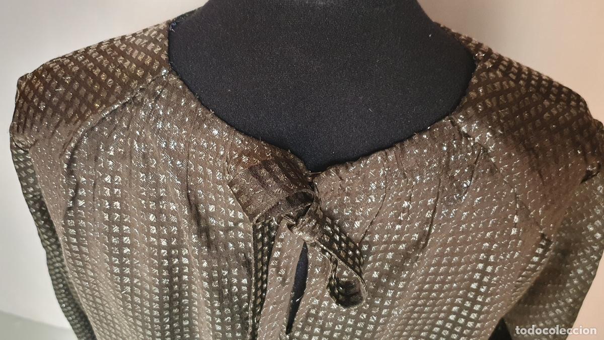 Vintage: Blusa marron chocolate y plata - Foto 5