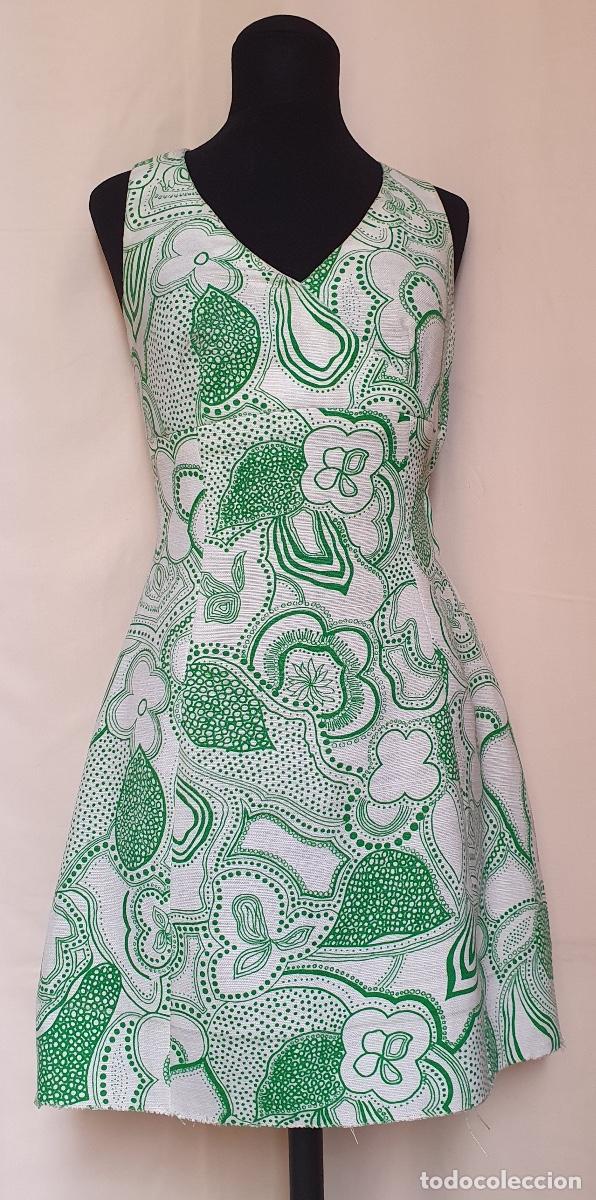 Vintage: Vestido de hilo con estampado verde - Foto 1