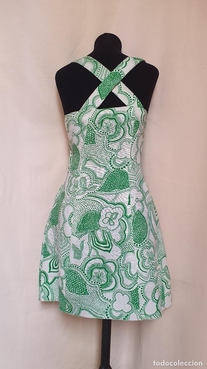 Vintage: Vestido de hilo con estampado verde - Foto 2