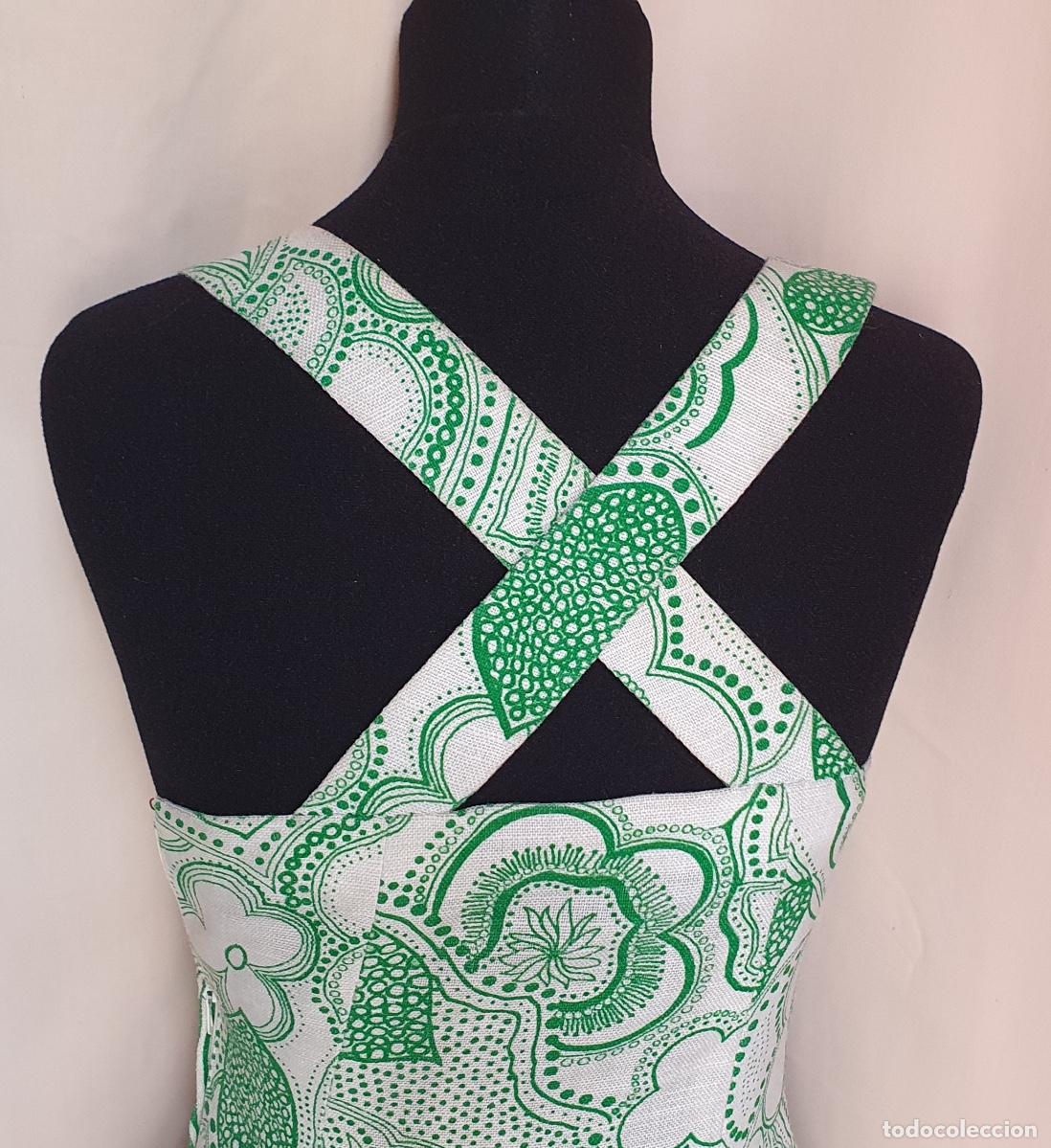 Vintage: Vestido de hilo con estampado verde - Foto 4
