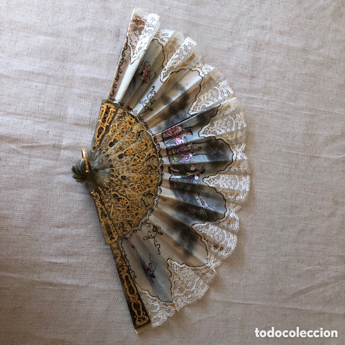 Vintage: Lote de 3 Abanicos antiguos - Foto 2