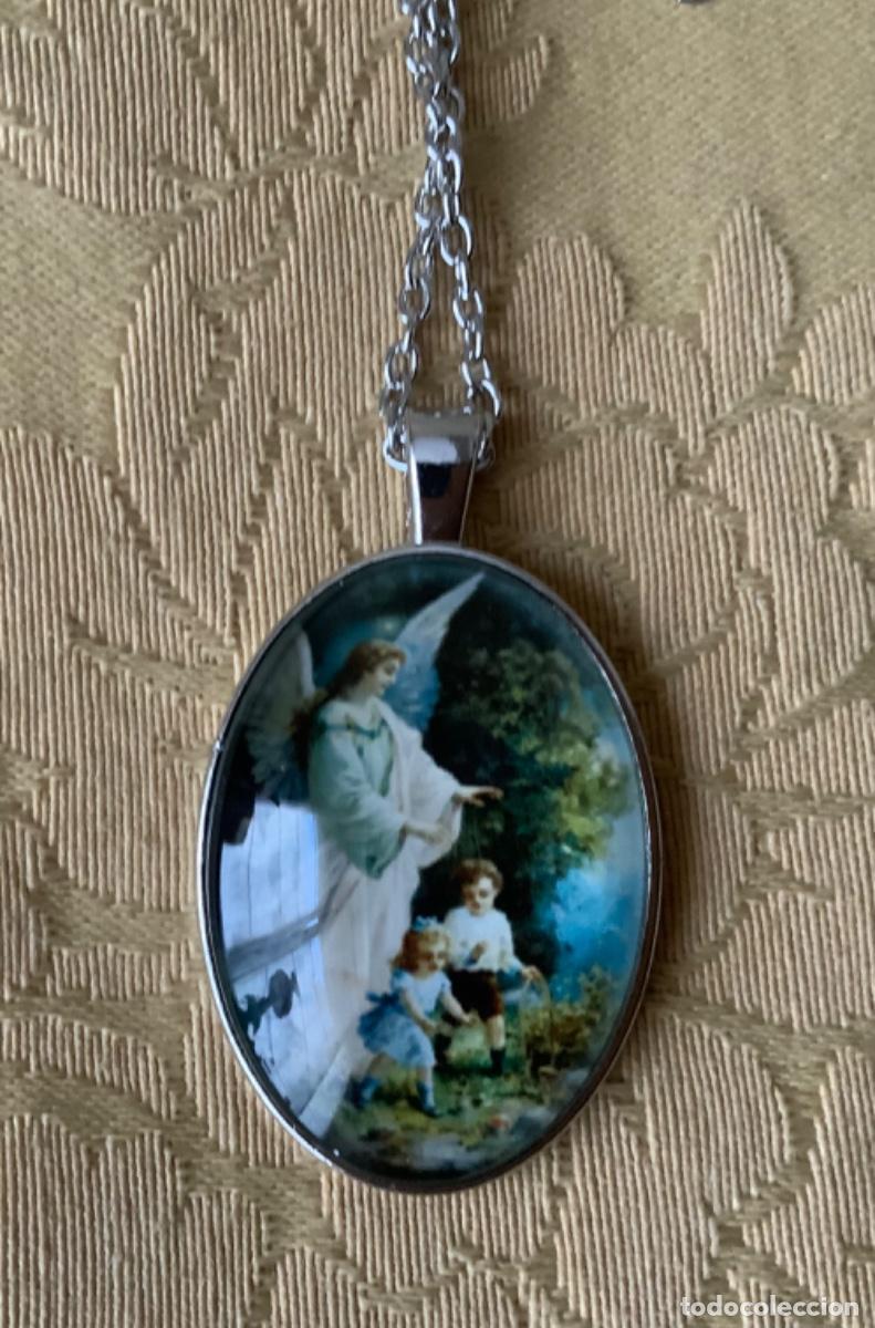 Vintage: COLGANTE &Aacute;NGEL DE LA GUARDA CON CADENA - Foto 3