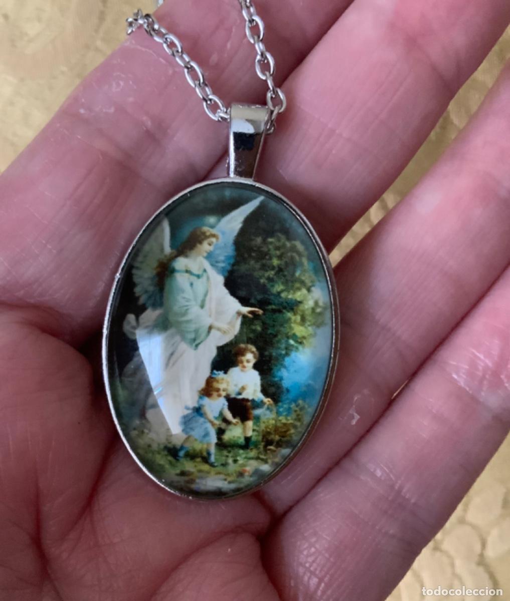 Vintage: COLGANTE &Aacute;NGEL DE LA GUARDA CON CADENA - Foto 1