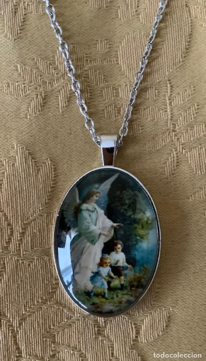 Vintage: COLGANTE &Aacute;NGEL DE LA GUARDA CON CADENA - Foto 4