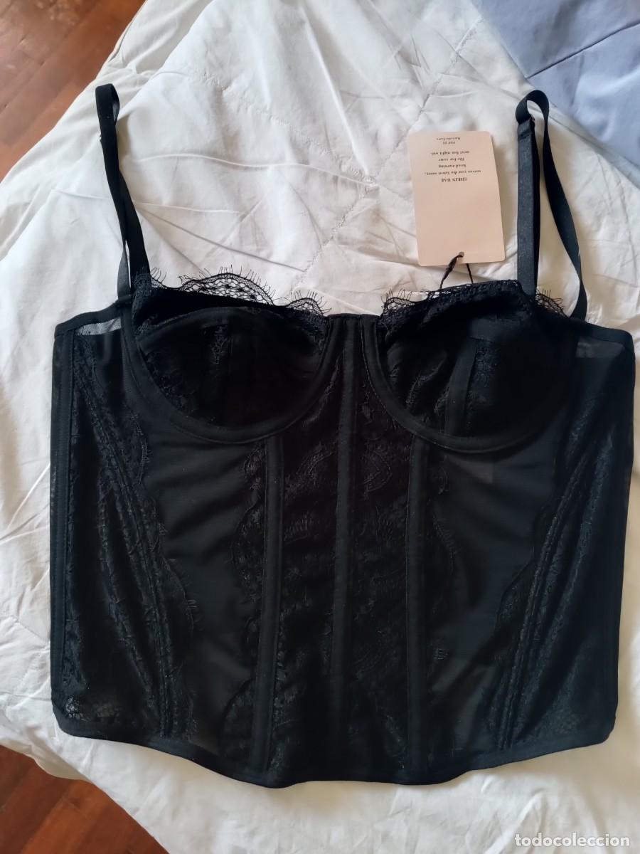 Vintage: Corset negro con lazo en el centro - Foto 1