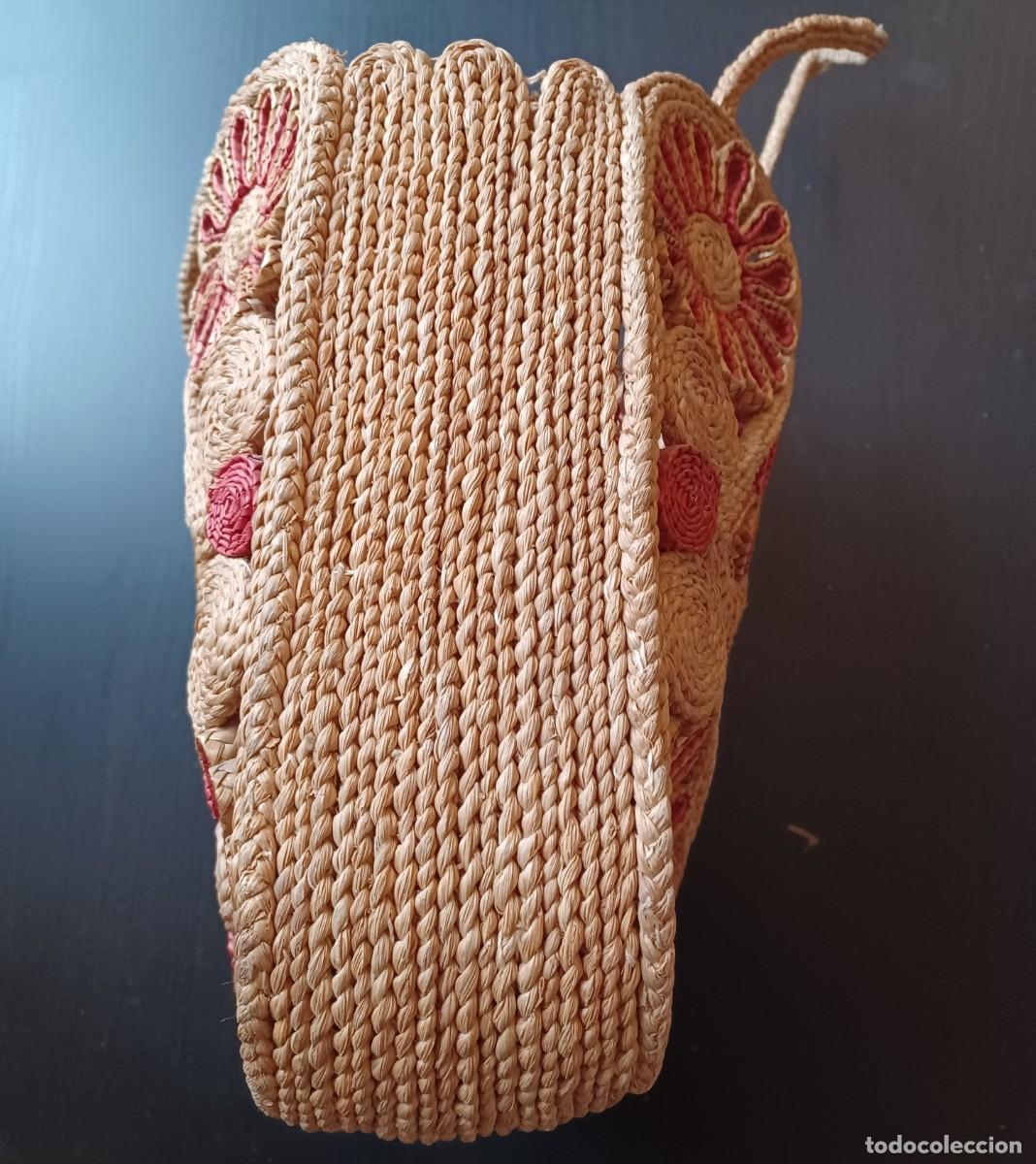 Vintage: Bolso de rafia, a&ntilde;os 80. - Foto 3