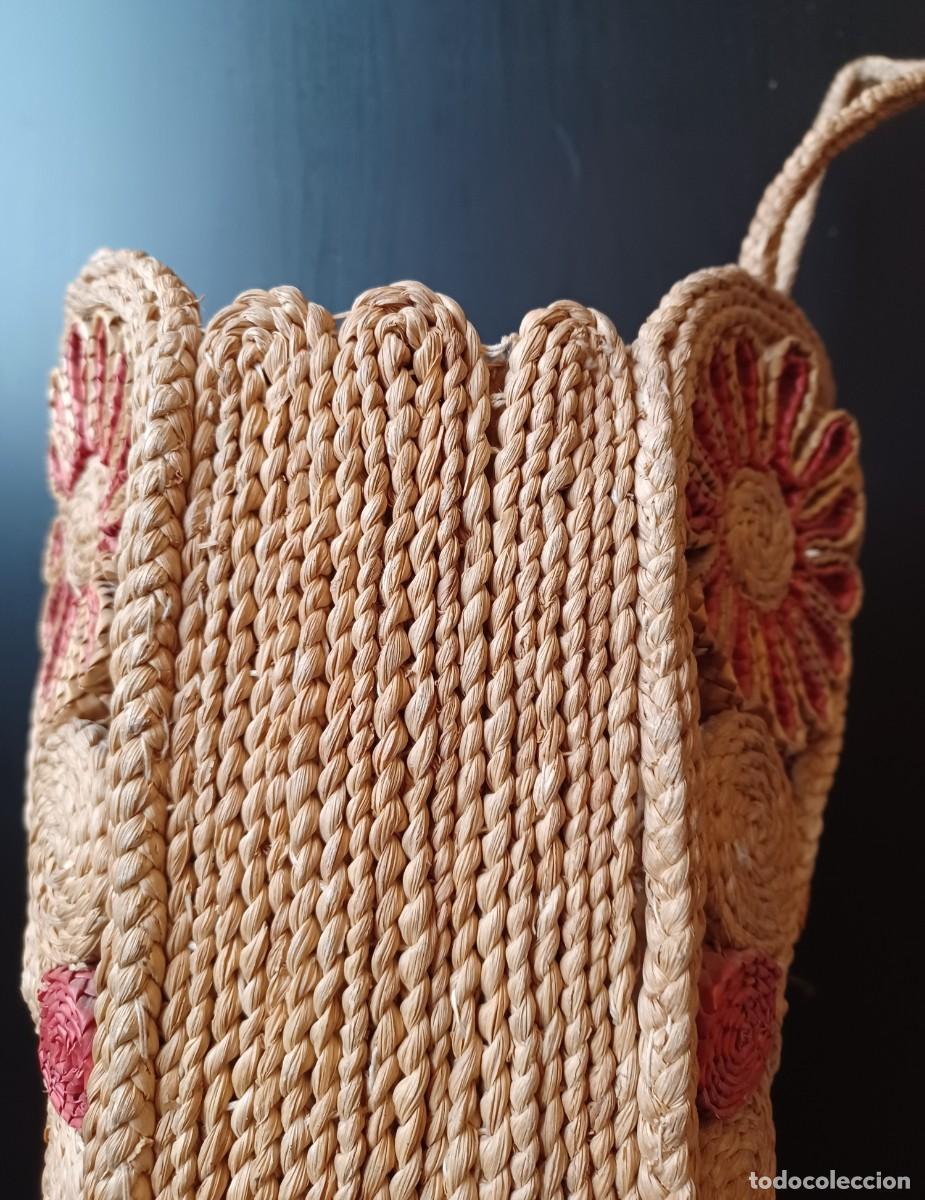 Vintage: Bolso de rafia, a&ntilde;os 80. - Foto 4