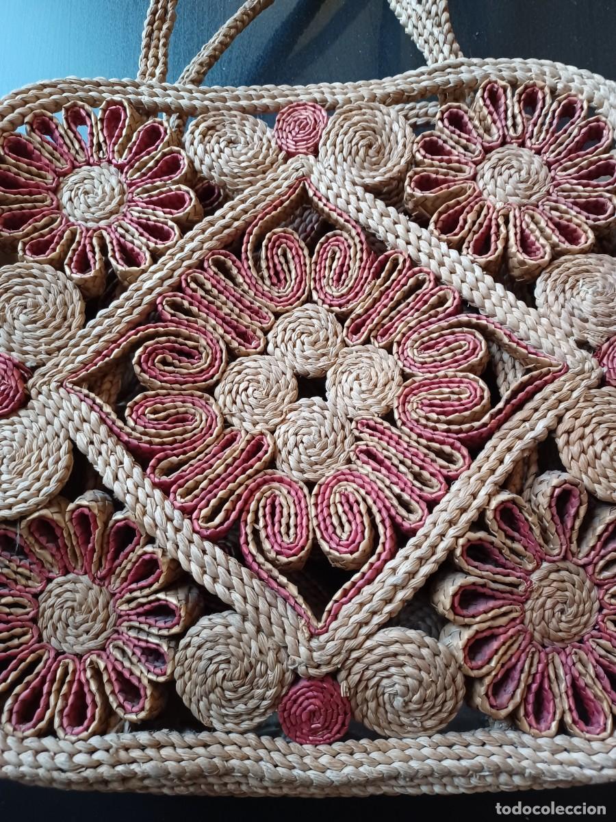 Vintage: Bolso de rafia, a&ntilde;os 80. - Foto 6