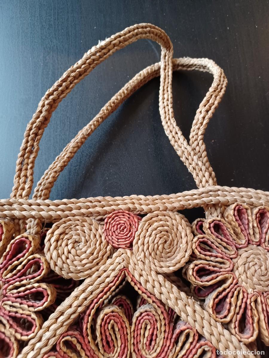 Vintage: Bolso de rafia, a&ntilde;os 80. - Foto 7