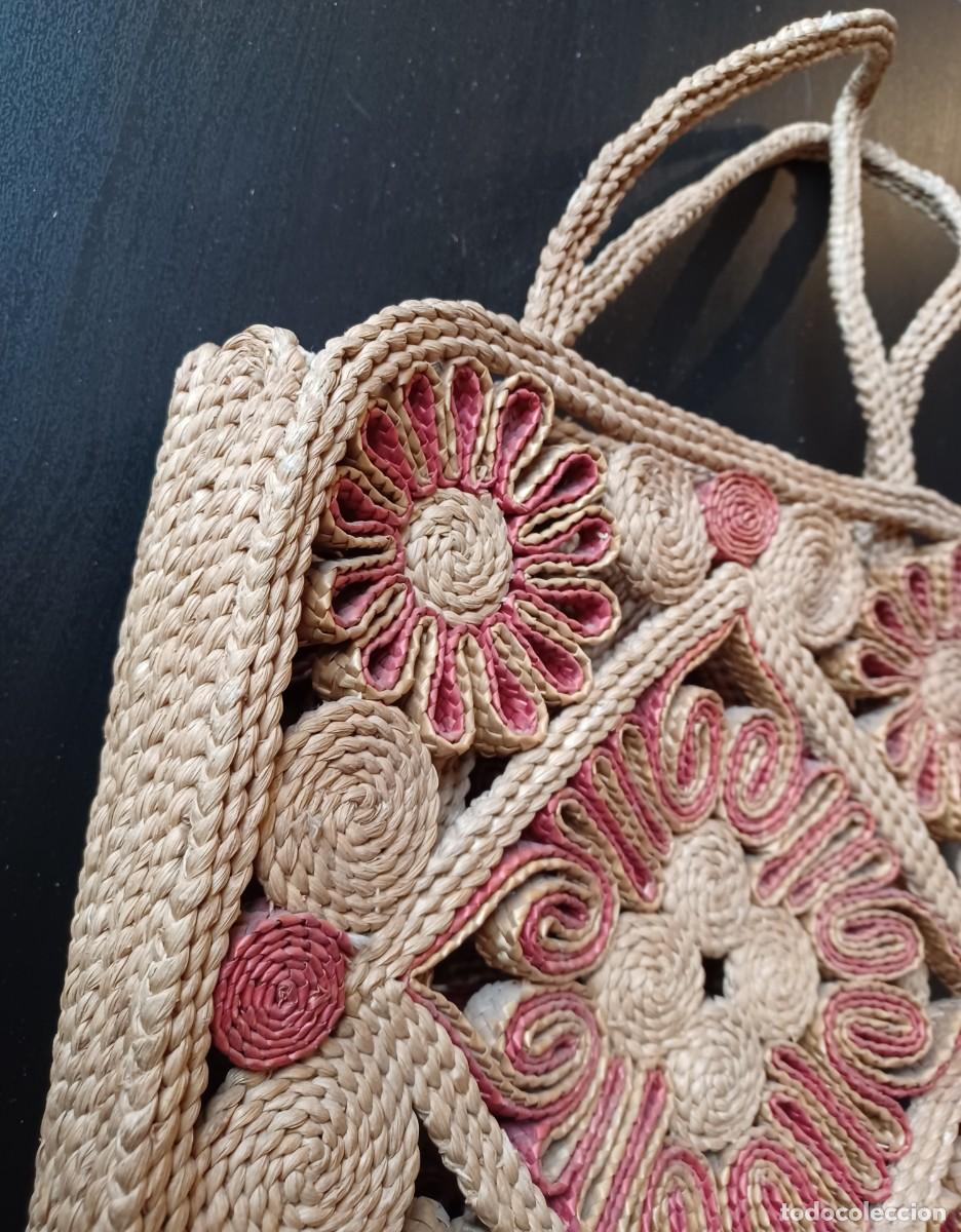 Vintage: Bolso de rafia, a&ntilde;os 80. - Foto 8