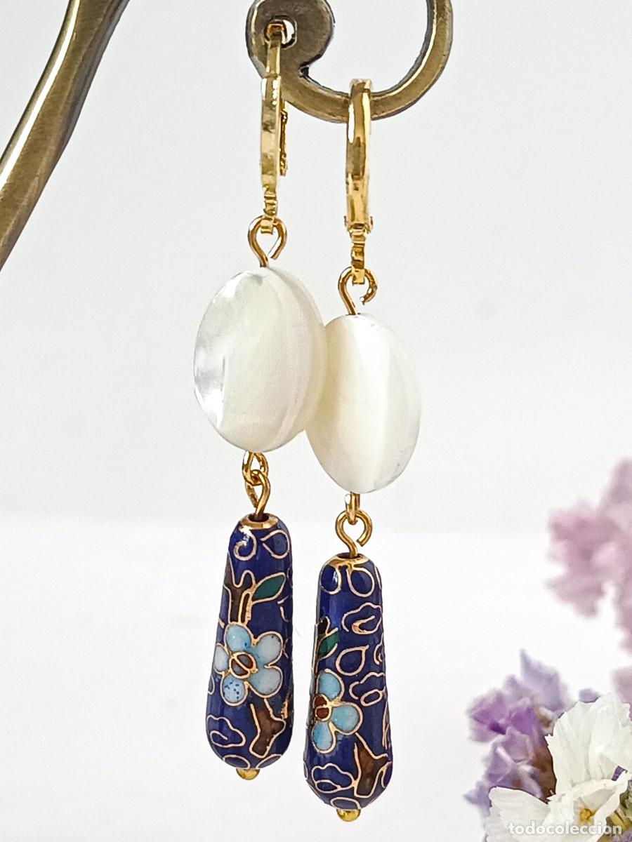 Vintage: ⌛ Pendientes boho vintage de Cloissonne aut&eacute;ntico. - Foto 4