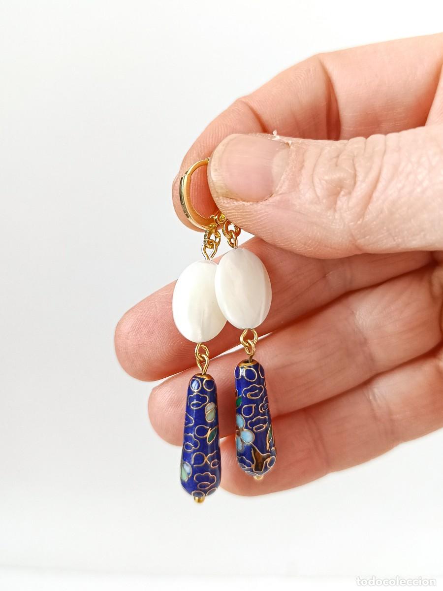 Vintage: ⌛ Pendientes boho vintage de Cloissonne aut&eacute;ntico. - Foto 2