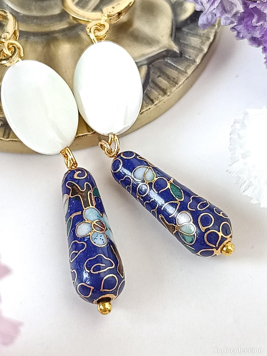 Vintage: ⌛ Pendientes boho vintage de Cloissonne aut&eacute;ntico. - Foto 3