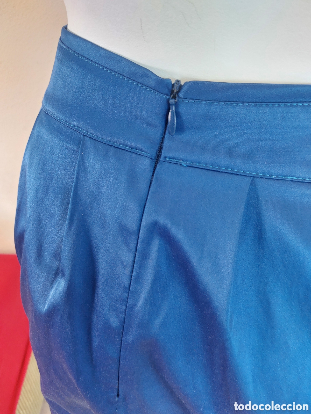 Vintage: Falda talla 36 azul brillo - Foto 5