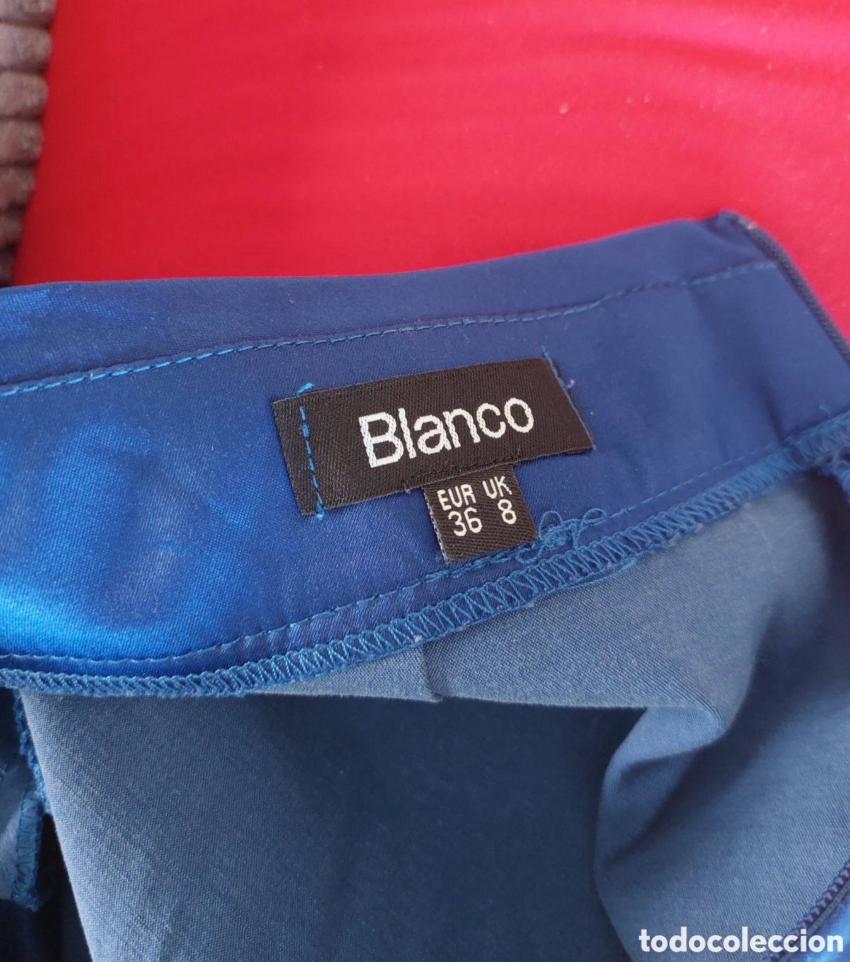 Vintage: Falda talla 36 azul brillo - Foto 6