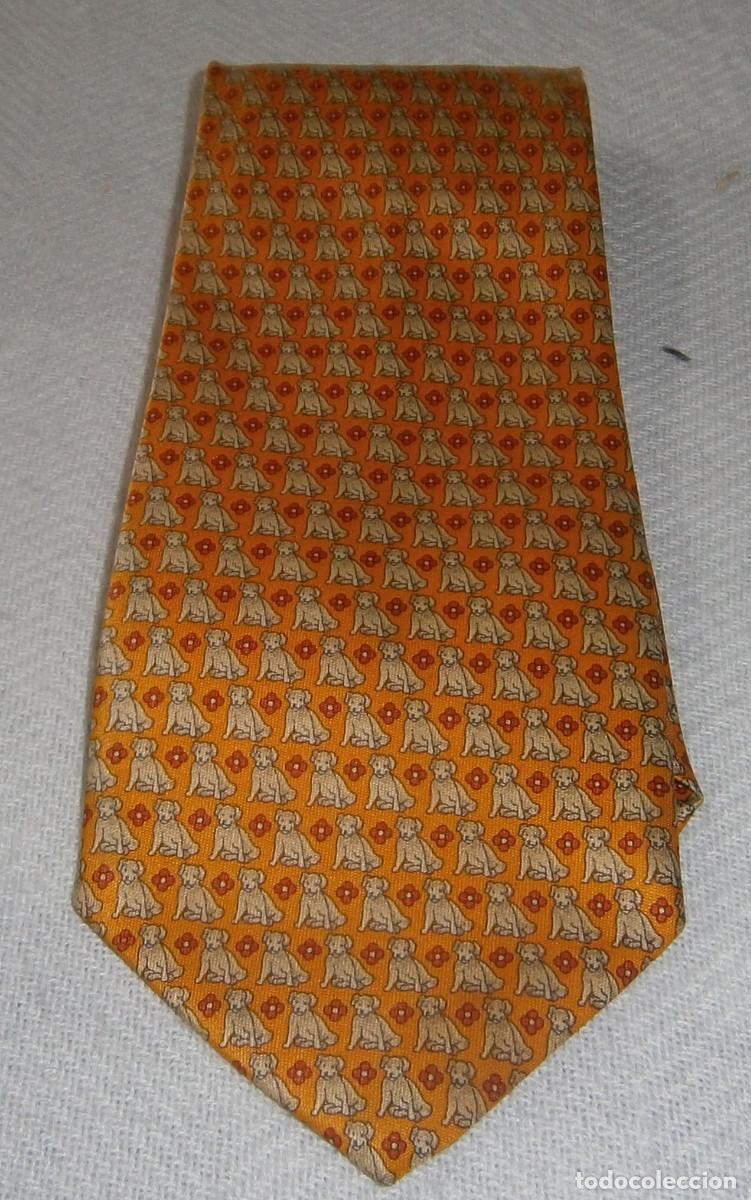 Vintage: corbata dibujos con perritos hecha a mano Rene Chagal - Foto 1