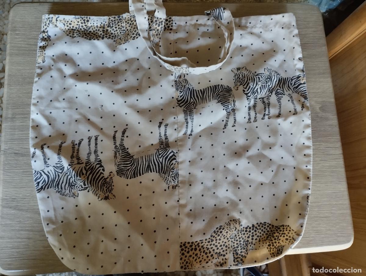 Vintage: bolsa de tela con cebras y guepardos - Foto 1