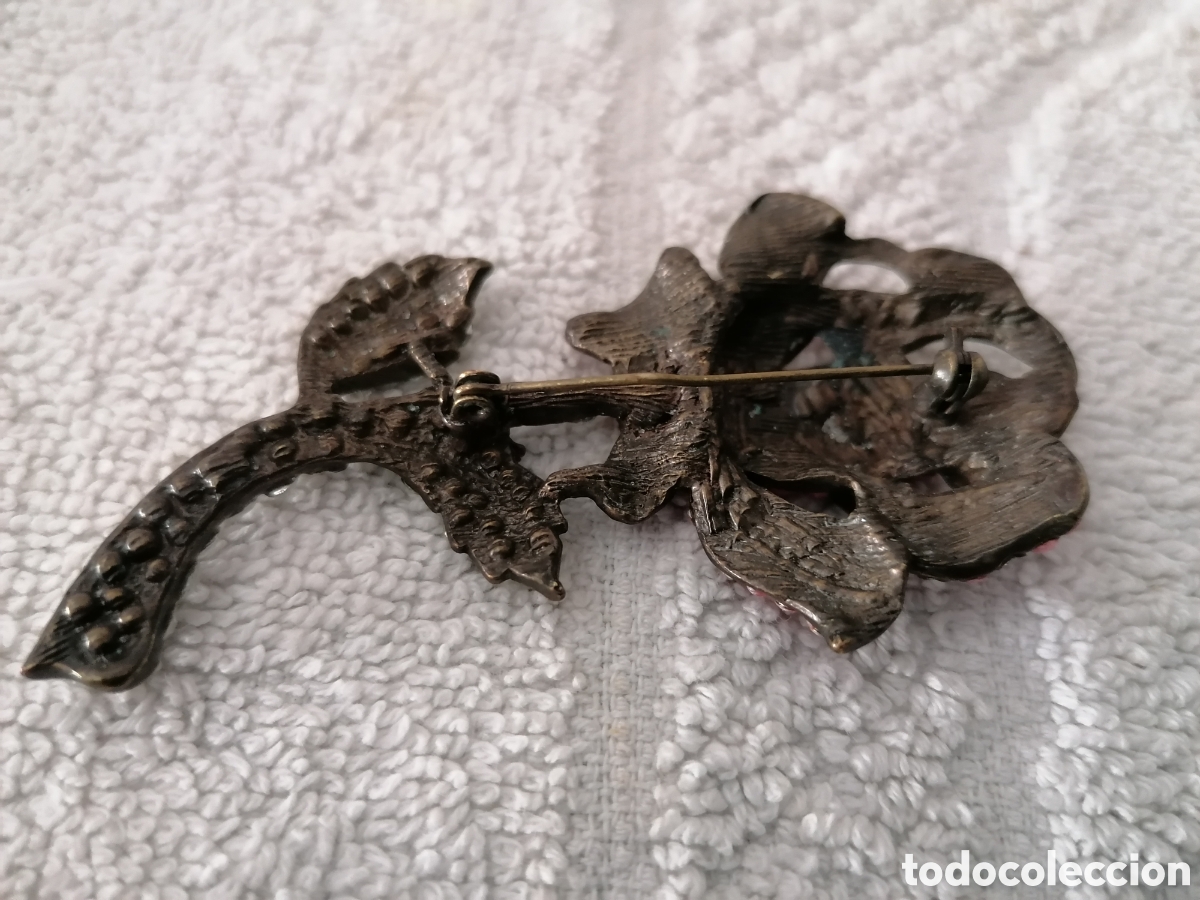 Vintage: Broche vintage de una rosa - Foto 2