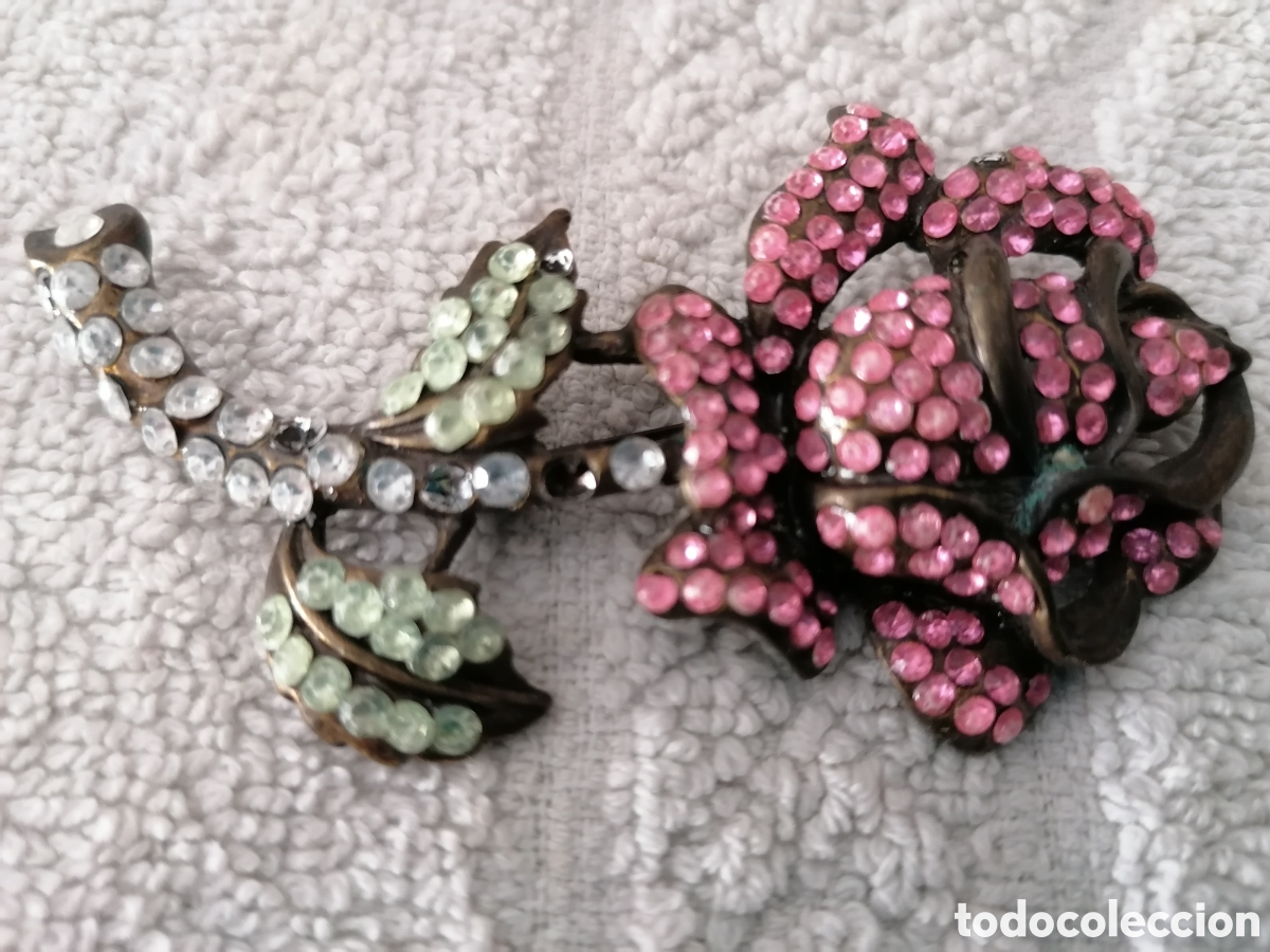 Vintage: Broche vintage de una rosa - Foto 3