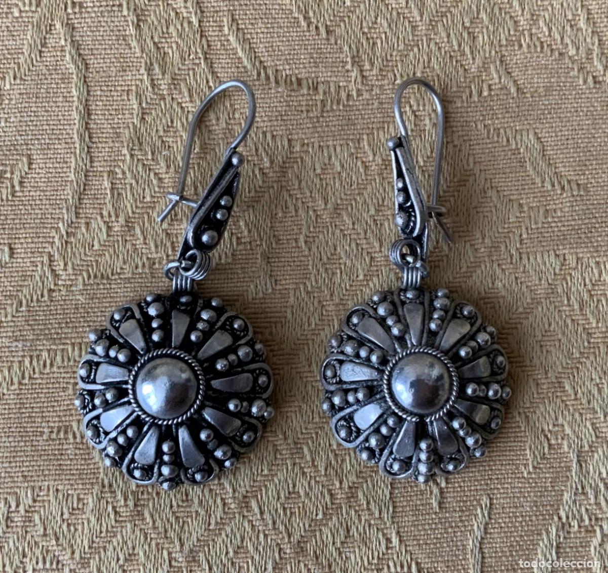 Vintage: ANTIGUOS PENDIENTES DE PLATA CHARROS - Foto 1