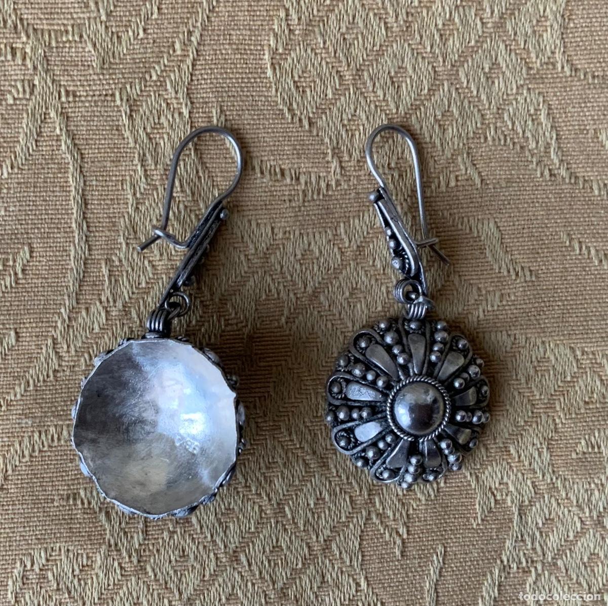 Vintage: ANTIGUOS PENDIENTES DE PLATA CHARROS - Foto 3