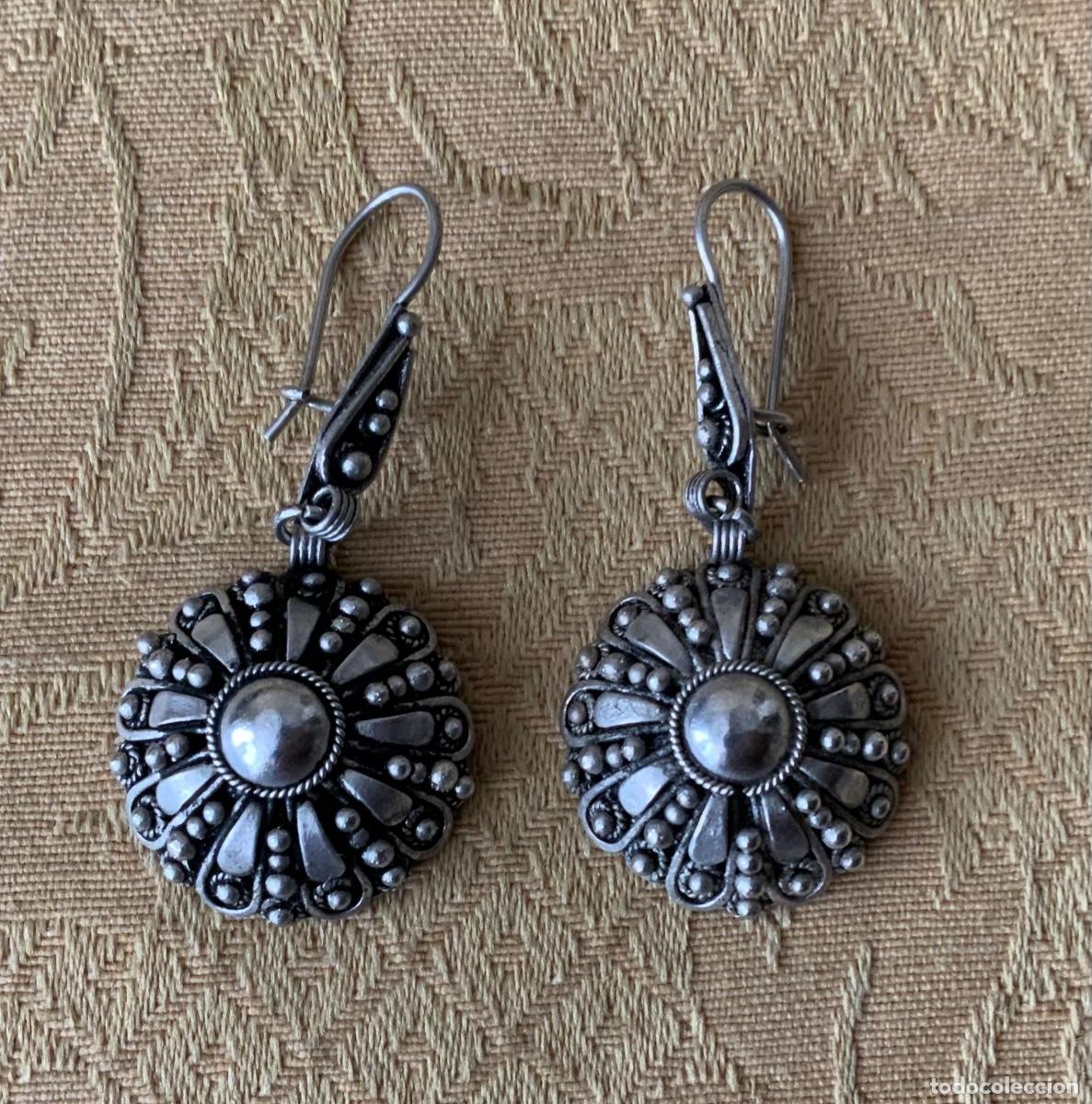 Vintage: ANTIGUOS PENDIENTES DE PLATA CHARROS - Foto 5