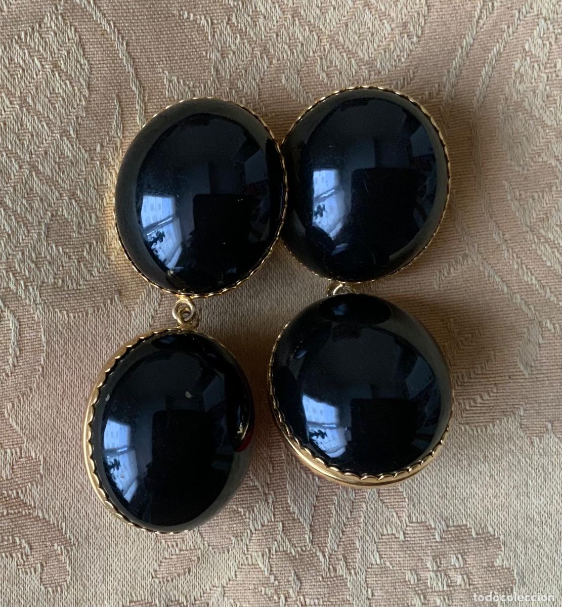 Vintage: PENDIENTES LARGOS A&Ntilde;OS 80 BICOLOR - Foto 3