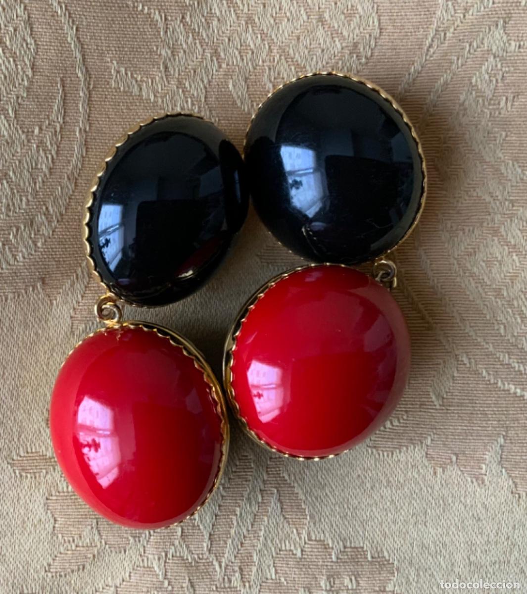 Vintage: PENDIENTES LARGOS A&Ntilde;OS 80 BICOLOR - Foto 5